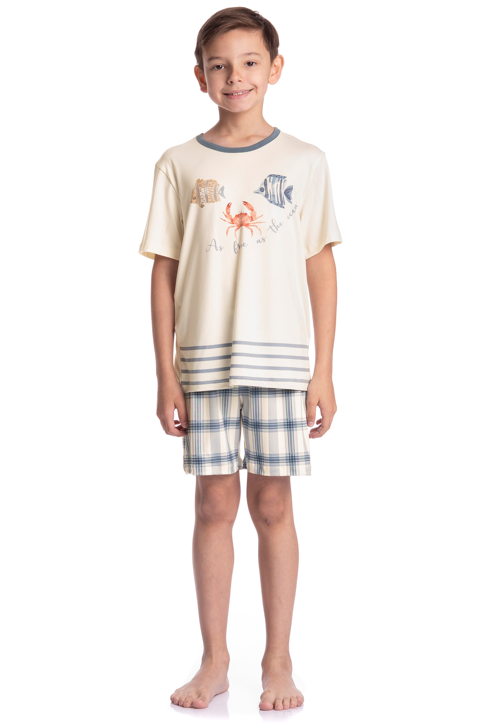 Pijama Infantil Unissex Curto Blue - Imagem 3 - Mobile