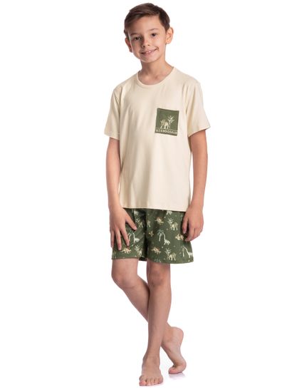 Pijama Infantil Masculino Curto Dino - Imagem 3 - Desktop