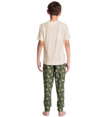 Pijama Infantil Longo Manga Curta Dino - Imagem 2 - Mobile