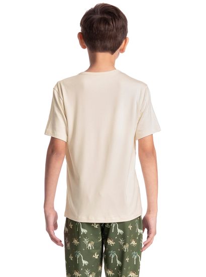 Pijama Infantil Longo Manga Curta Dino - Imagem 4 - Desktop