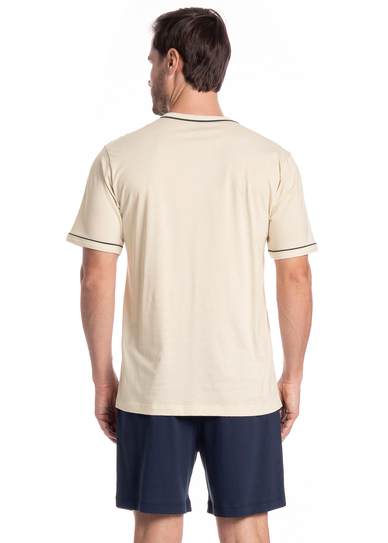 Pijama Masculino Curto Dado Tombini Azul-marinho - Imagem 2