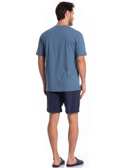 Pijama Masculino Curto Abotoado André - Imagem 4 - Desktop
