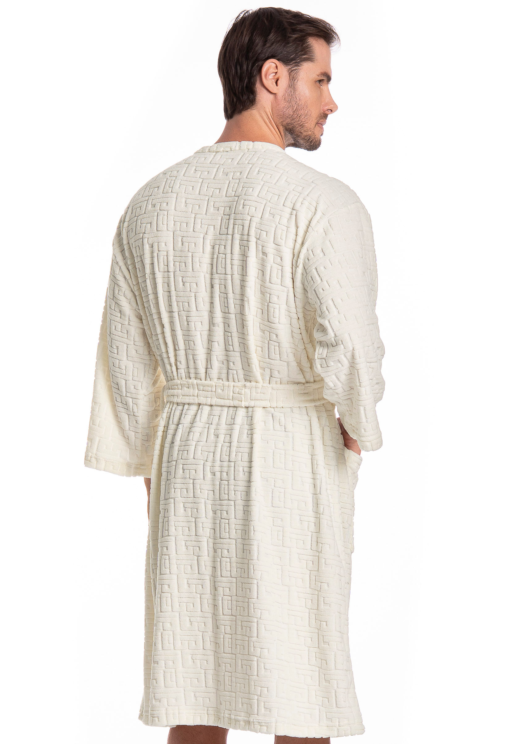 Robe Masculino Jacquard Tombini Branco - Imagem 2