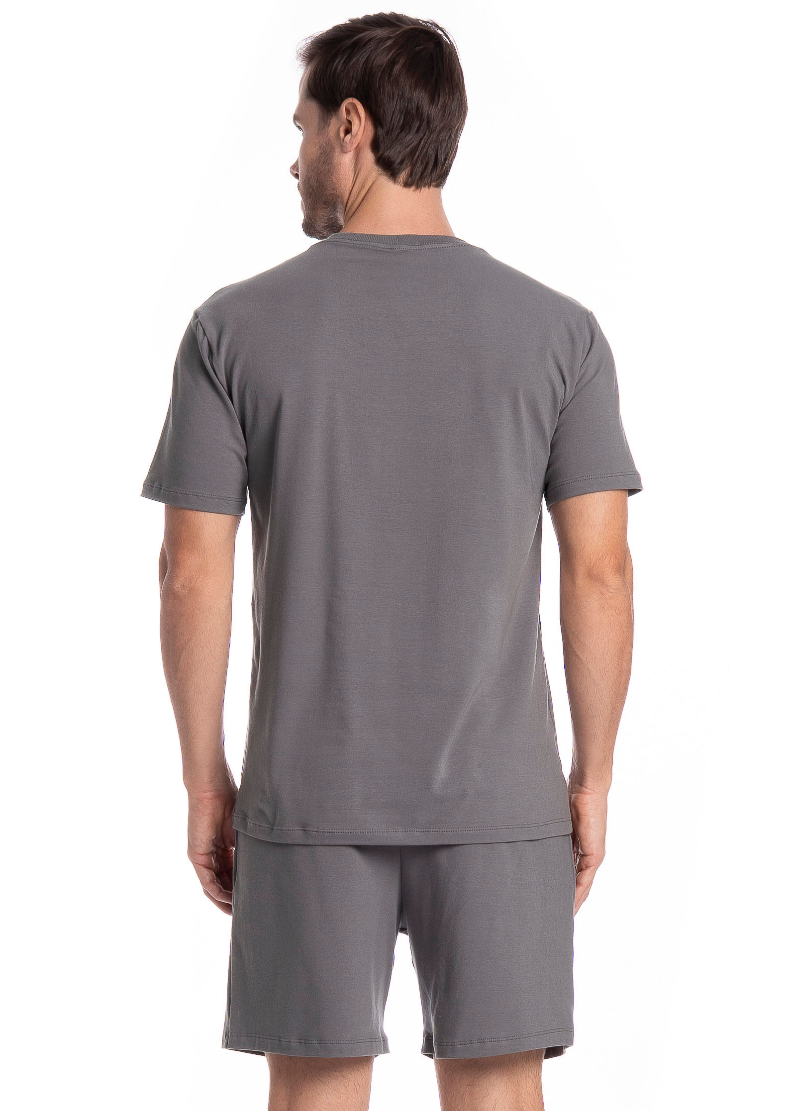 Pijama Masculino Curto Francisco Tombini Cinza - Imagem 2