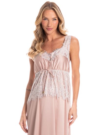 Camisola Feminina Maternidade Longa Lua - Imagem 3 - Desktop