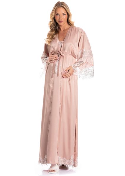Robe Maternidade Longo Lua Rosa-3 - Imagem 1