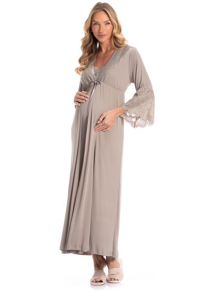 Robe Feminino Longo Nani Bege - Imagem 1