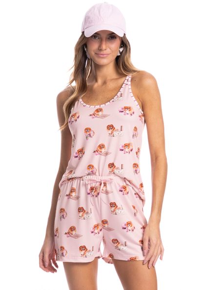 Short Doll Feminino Lyla Pilates Rosa-3 - Imagem 1