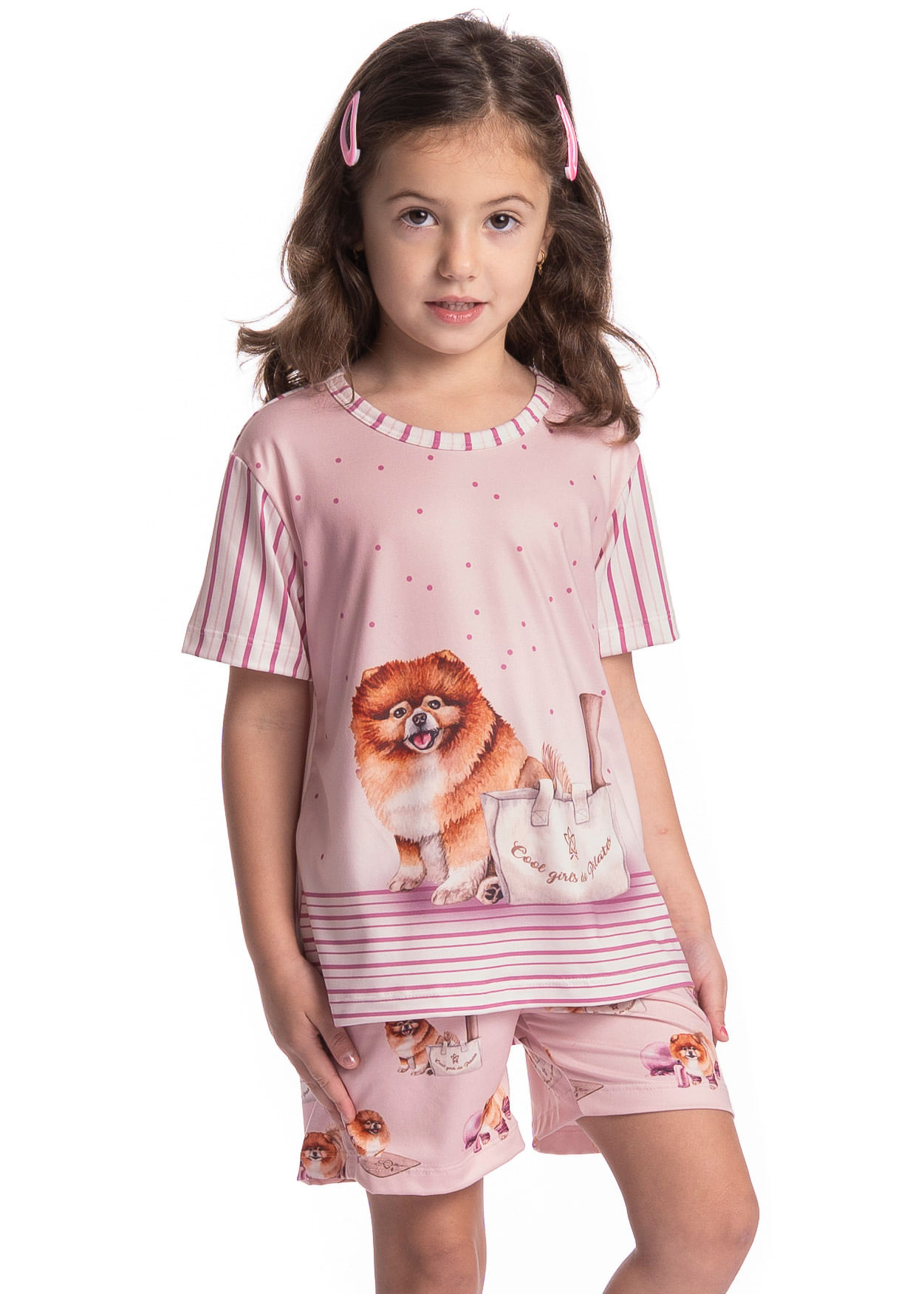 Pijama Infantil Feminino Curto Lyla Pilates - Imagem 1