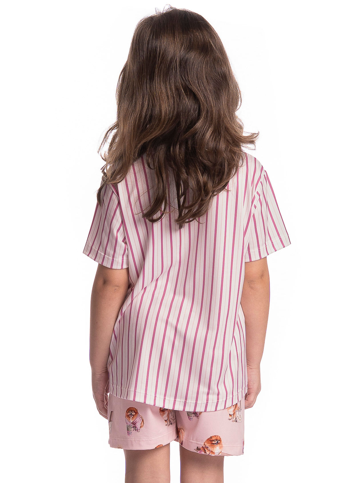 Pijama Infantil Feminino Curto Lyla Pilates Rosa-3 - Imagem 2