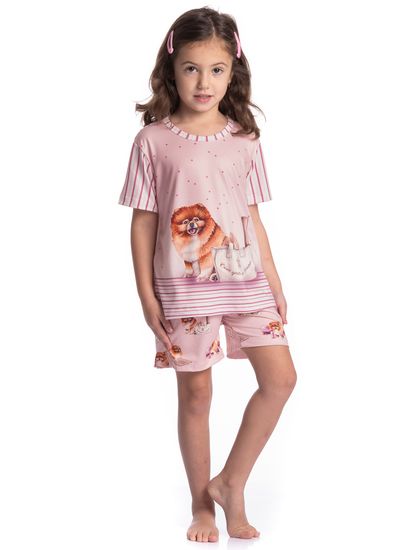 Pijama Infantil Feminino Curto Lyla Pilates - Imagem 3 - Desktop