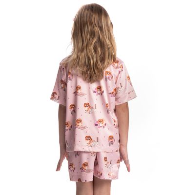 Pijama Infantil Feminino Curto Americano Lyla Pilates - Imagem 2 - Mobile