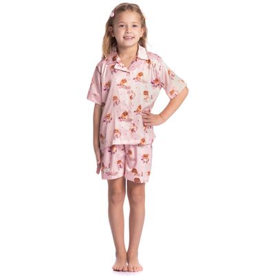 Pijama Infantil Feminino Curto Americano Lyla Pilates - Imagem 3 - Mobile