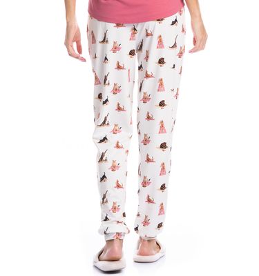 Pijama Feminino Longo Manga Curta Cats Yoga - Imagem 4 - Mobile