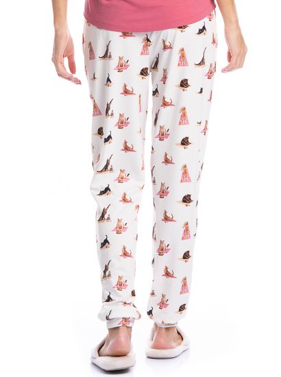 Pijama Feminino Longo Manga Curta Cats Yoga - Imagem 4 - Desktop