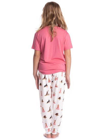 Pijama Infantil Longo Manga Curta Cats Yoga - Imagem 2 - Desktop