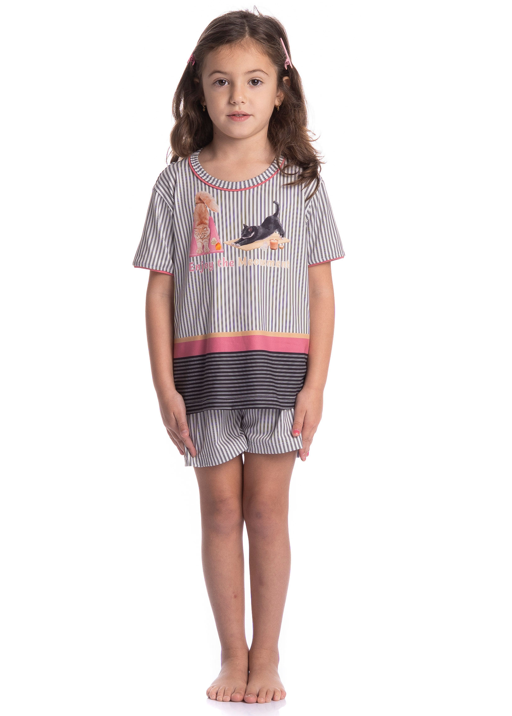 Pijama Infantil Curto Cats Yoga - Imagem 3 - Mobile