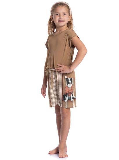 Pijama Infantil Feminino Curto Dogs Running - Imagem 3 - Desktop