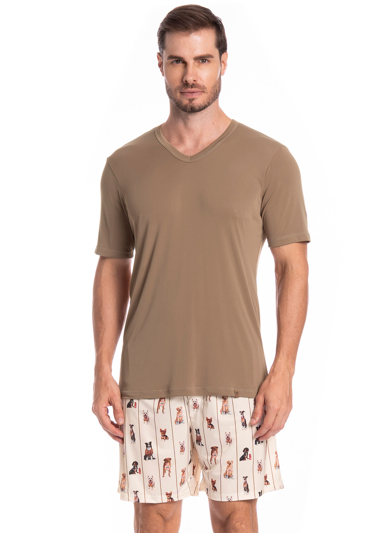 Pijama Masculino Curto Dogs Running - Imagem 1