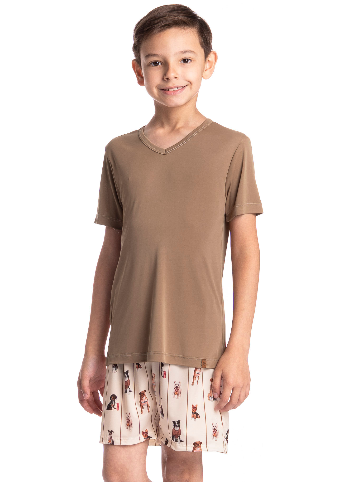 Pijama Infantil Masculino Curto Dogs Running - Imagem 1