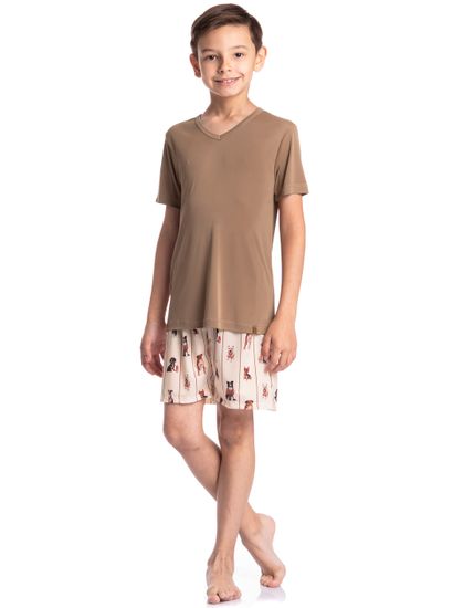 Pijama Infantil Masculino Curto Dogs Running - Imagem 3 - Desktop