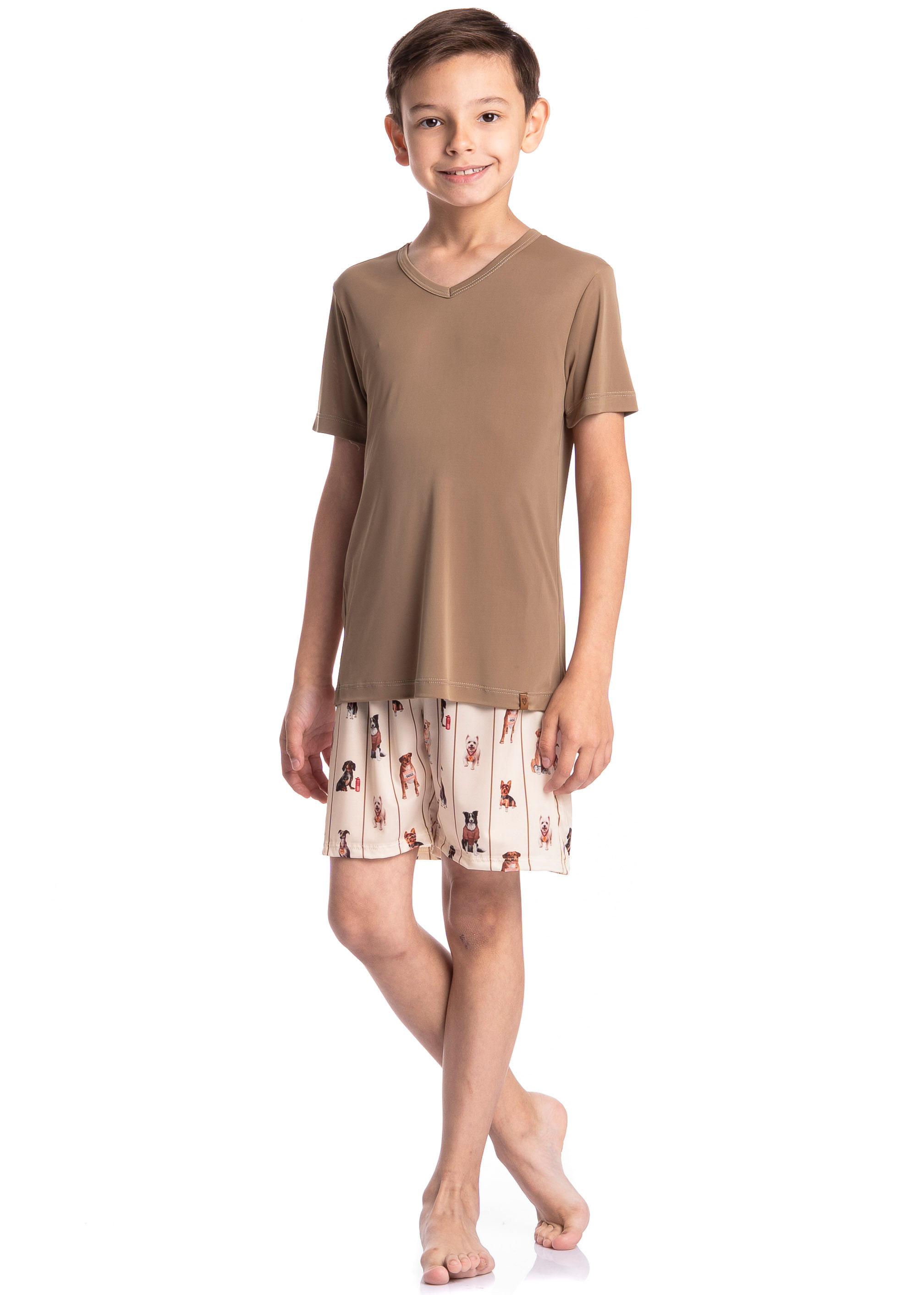 Pijama Infantil Masculino Curto Dogs Running - Imagem 3 - Mobile