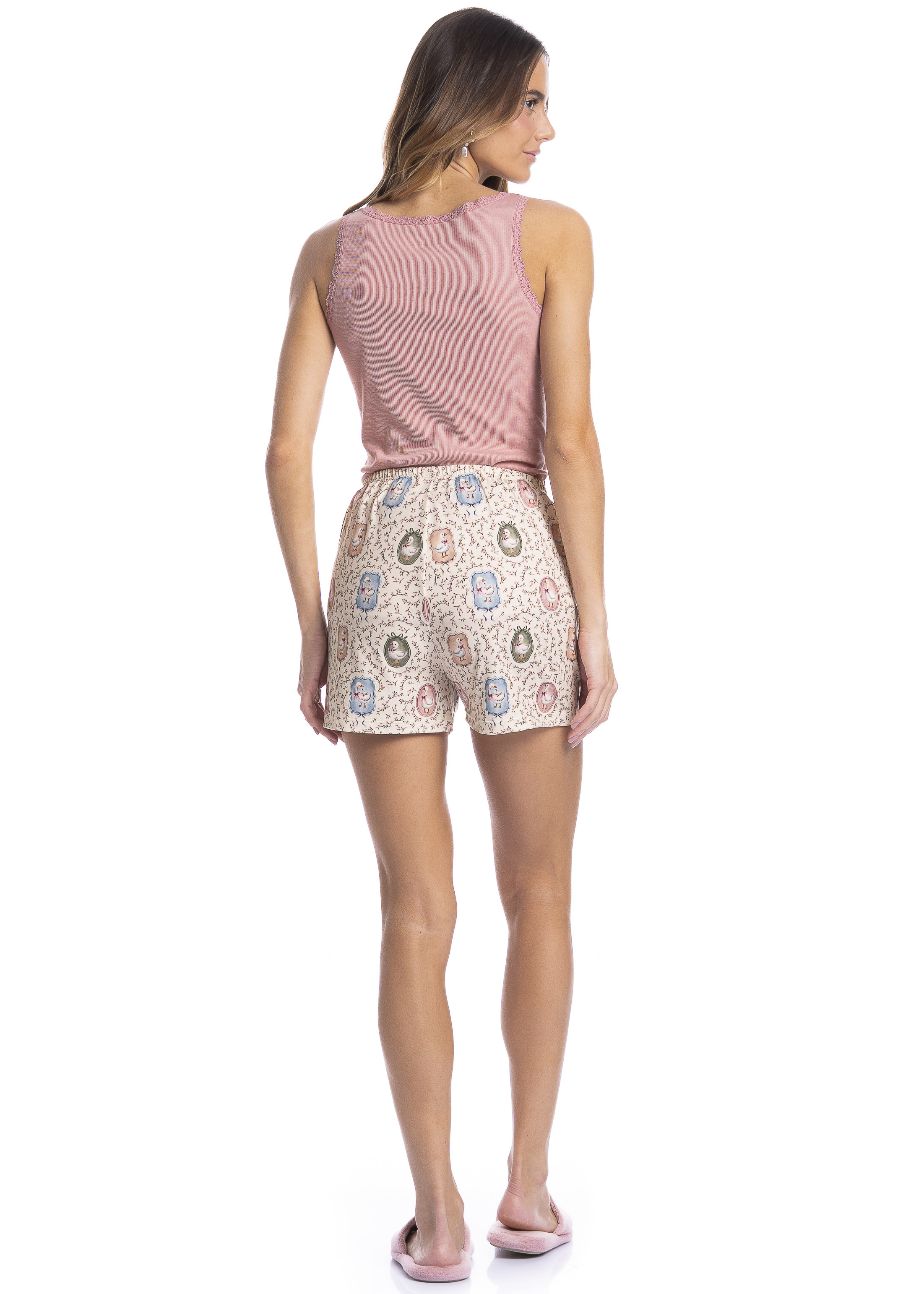 Pijama Feminino Curto Regata Sweet Love - Imagem 4 - Mobile