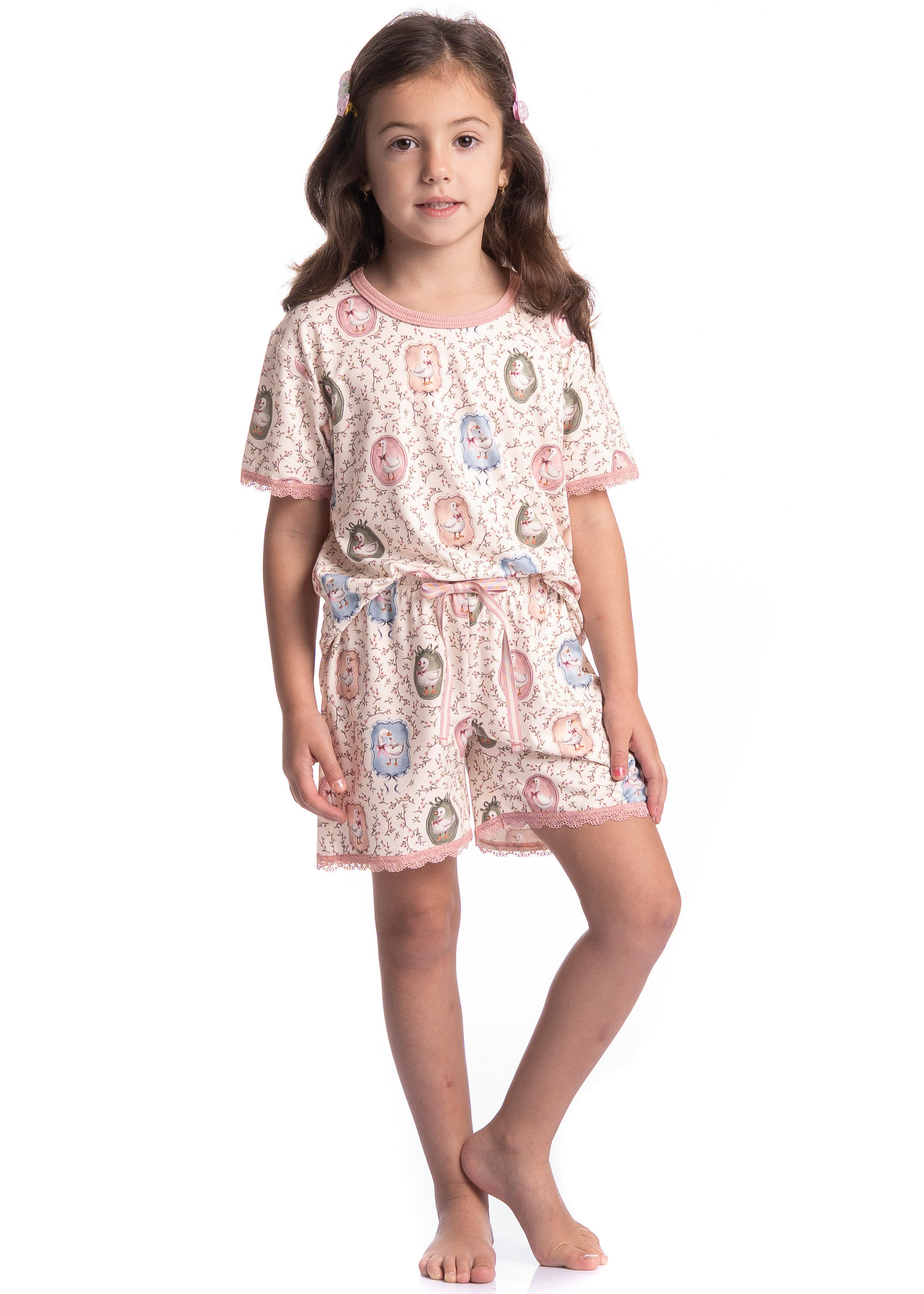 Pijama Infantil Feminino Curto Sweet Love - Imagem 3 - Mobile