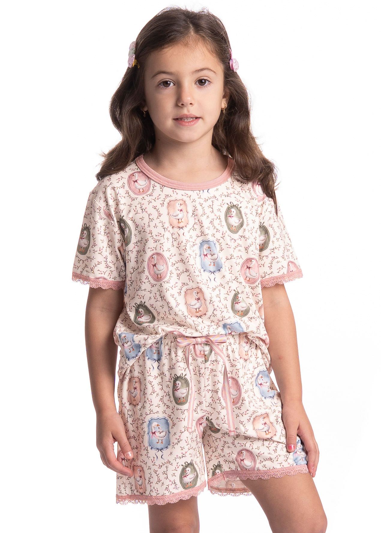 Pijama Infantil Feminino Curto Sweet Love - Imagem 1