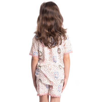 Pijama Infantil Feminino Curto Sweet Love - Imagem 2 - Mobile