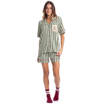 Pijama Feminino Americano Curto Holiday - Imagem 3 - Mobile