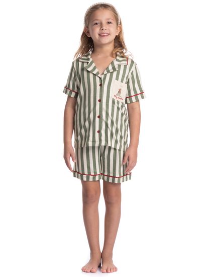Pijama Infantil Feminino Americano Curto Holiday - Imagem 3 - Desktop