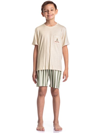 Pijama Infantil Masculino Curto Holiday - Imagem 3 - Desktop