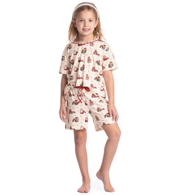 Pijama Infantil Feminino Curto Jolly - Imagem 3 - Mobile