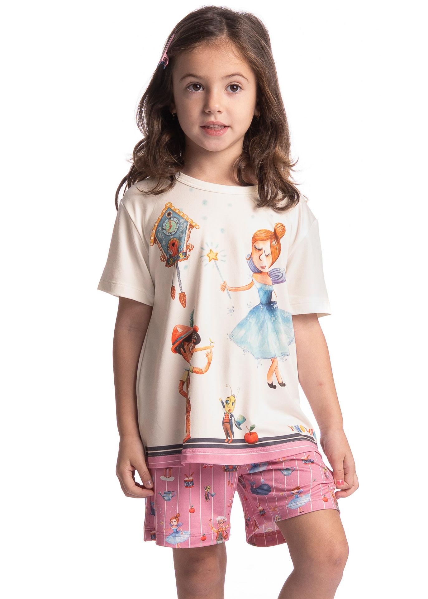 Pijama Infantil Feminino Curto Fada - Imagem 1