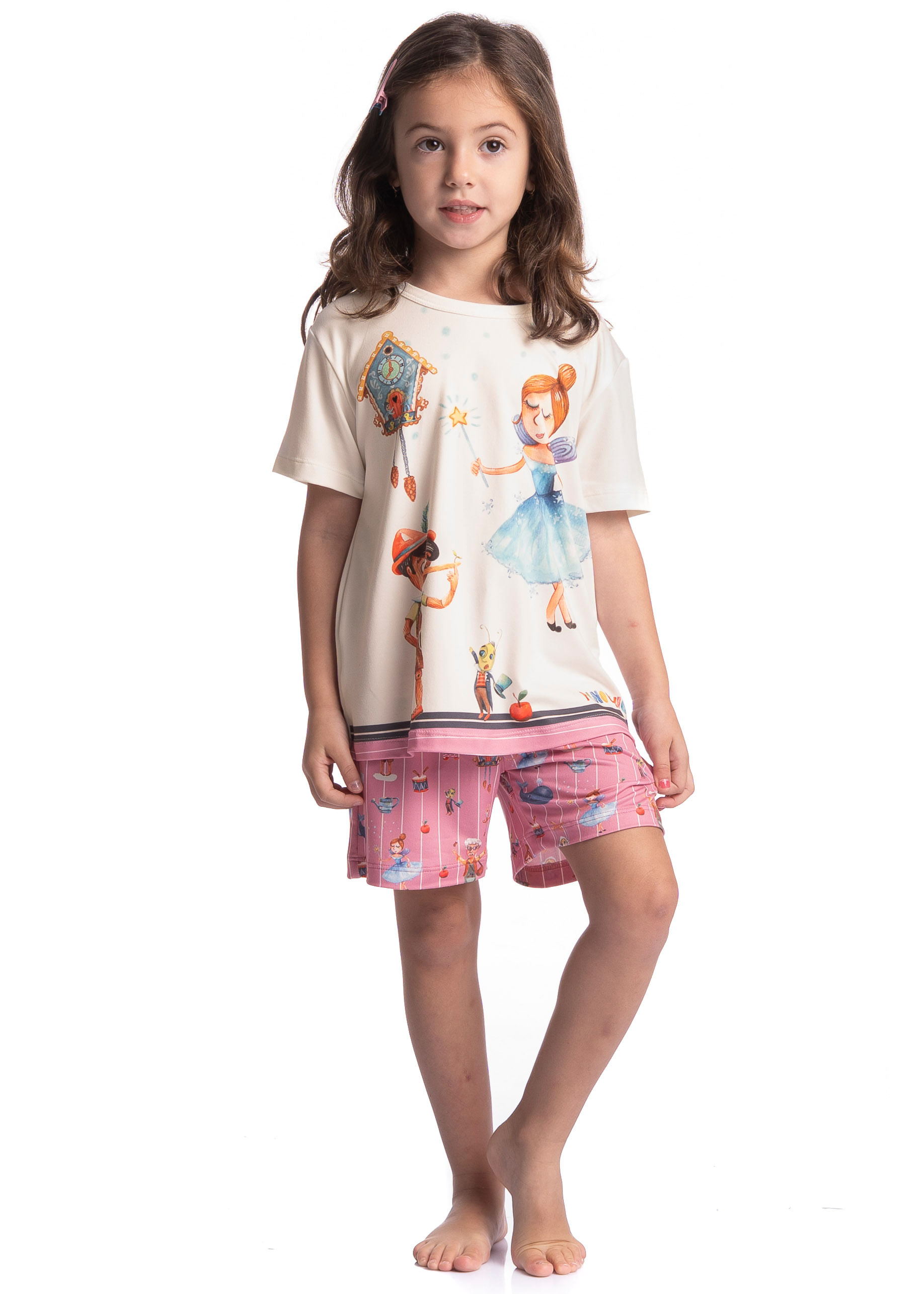 Pijama Infantil Feminino Curto Fada - Imagem 3 - Mobile
