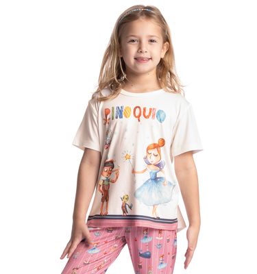 Pijama Infantil Longo Manga Curta Fada - Imagem 3 - Mobile