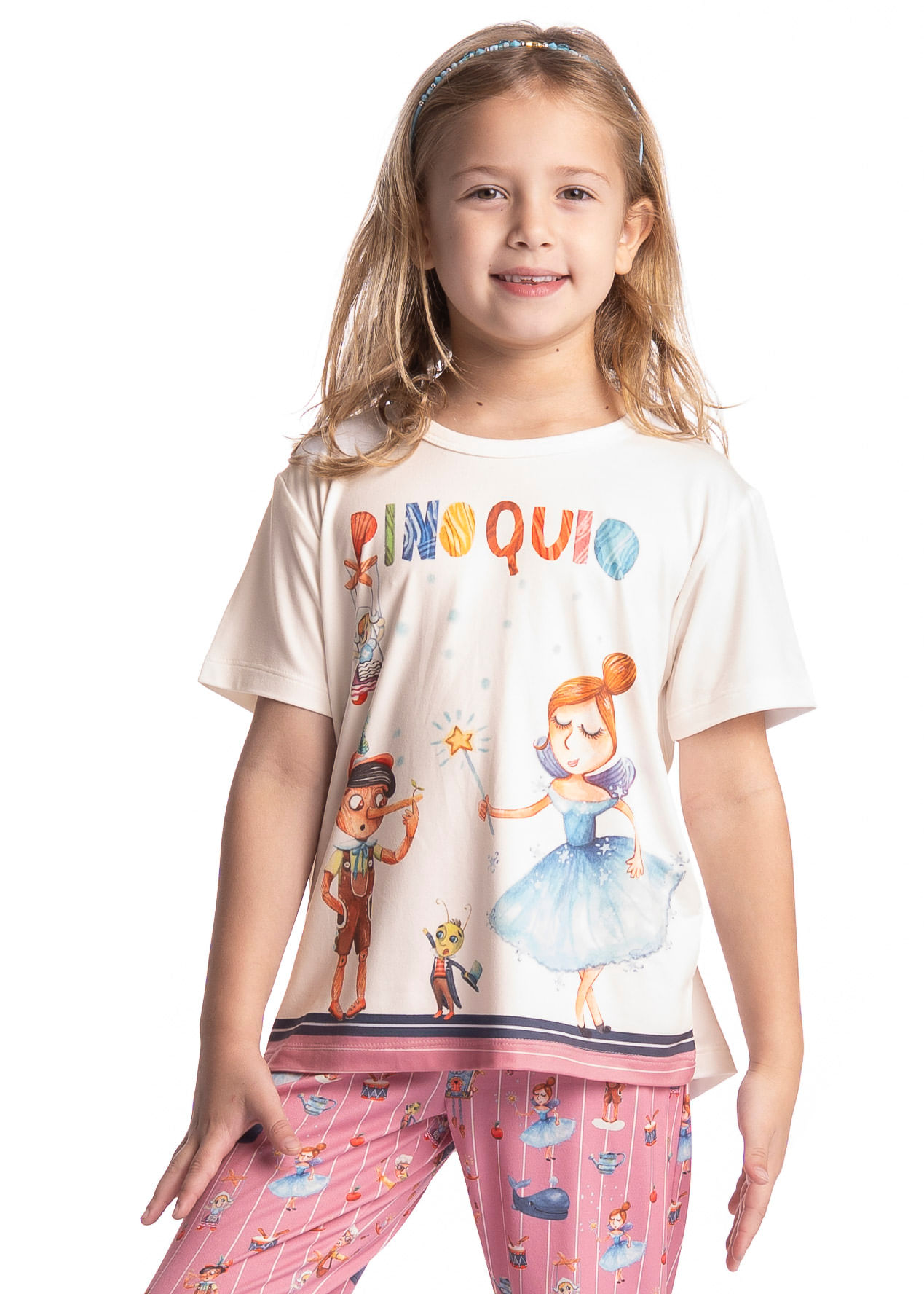 Pijama Infantil Longo Manga Curta Fada - Imagem 3 - Mobile