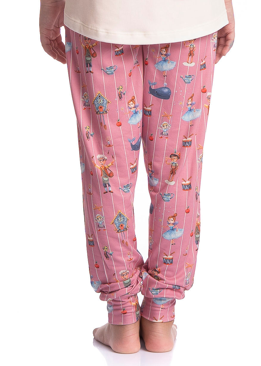 Pijama Infantil Longo Manga Curta Fada - Imagem 4 - Mobile