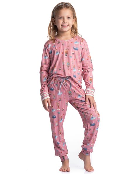 Pijama Infantil Feminino Longo Fada Rosa-2 - Imagem 1