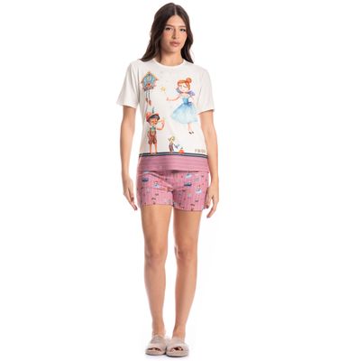Pijama Feminino Curto Fada - Imagem 3 - Mobile