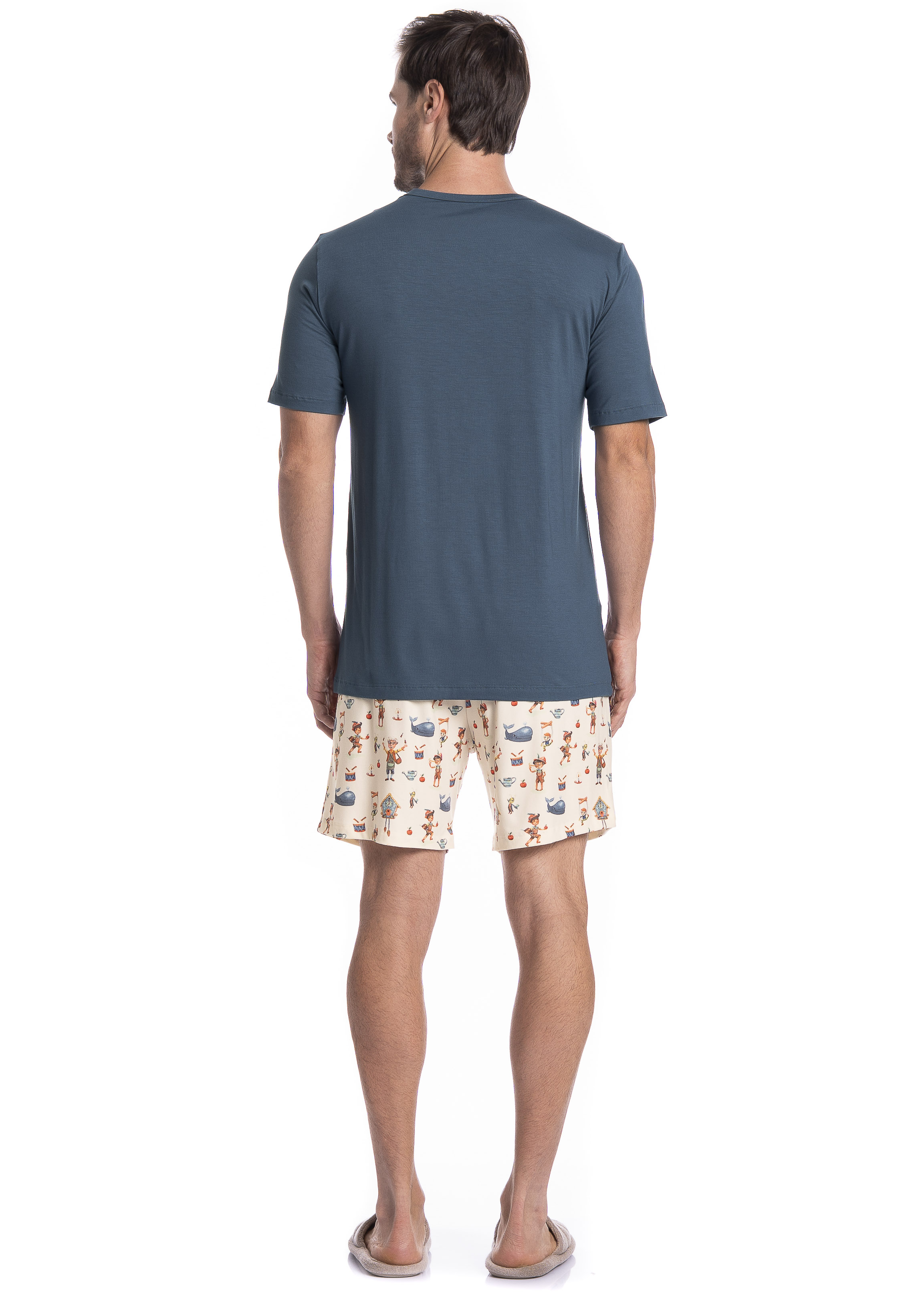 Pijama Masculino Curto Pinóquio Tombini - Imagem 4 - Mobile