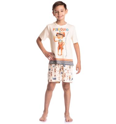 Pijama Infantil Masculino Curto Pinóquio - Imagem 3 - Mobile