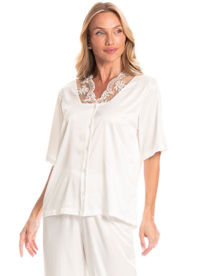 Pijama Americano Feminino Longo Zoe - Imagem 3 - Desktop