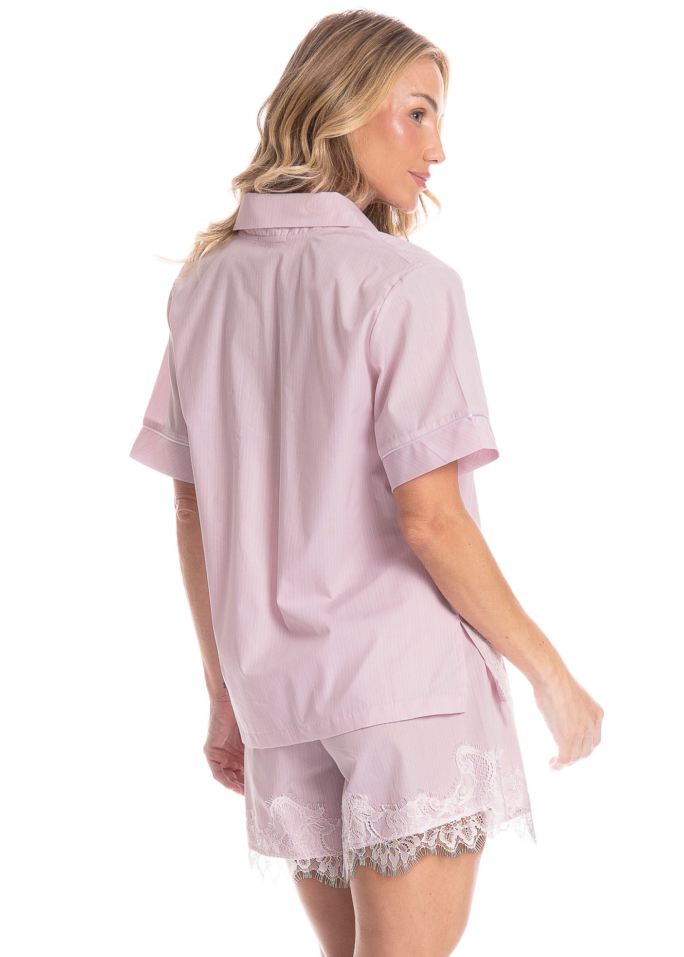 Pijama Americano Feminino Curto Louise - Imagem 2 - Mobile