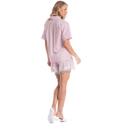 Pijama Americano Feminino Curto Louise - Imagem 4 - Mobile