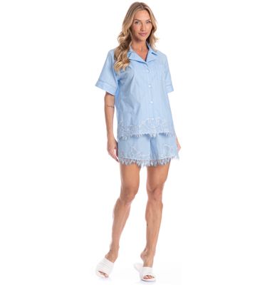 Pijama Americano Feminino Curto Louise - Imagem 3 - Mobile