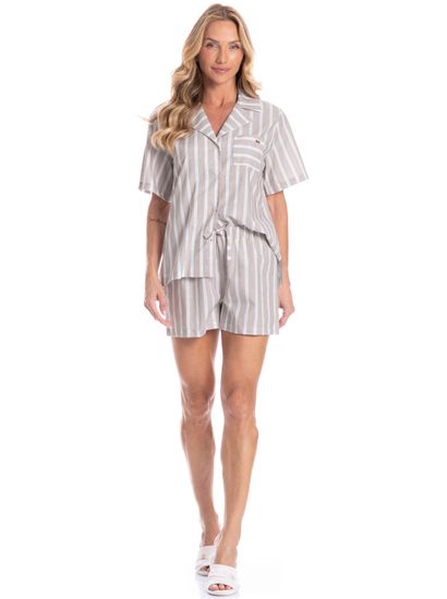 Pijama Americano Feminino Curto Beatriz - Imagem 3 - Desktop