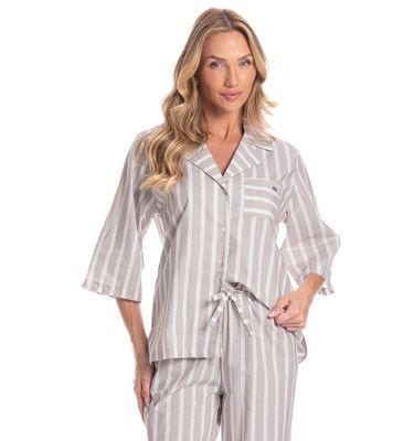 Pijama Americano Feminino Longo Beatriz - Imagem 3 - Mobile