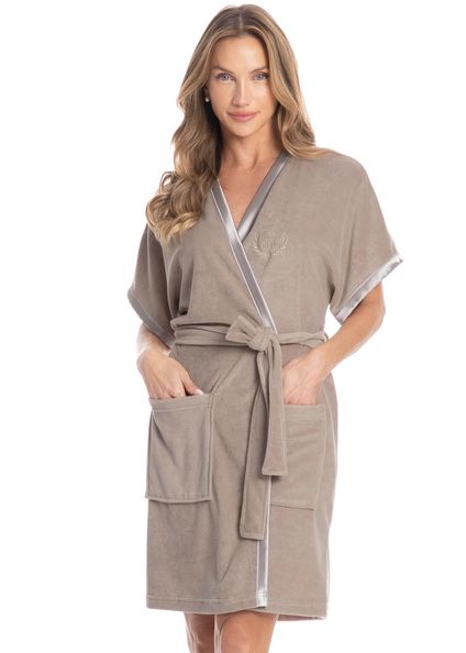 Robe Feminino Curto Olívia Bege - Imagem 1